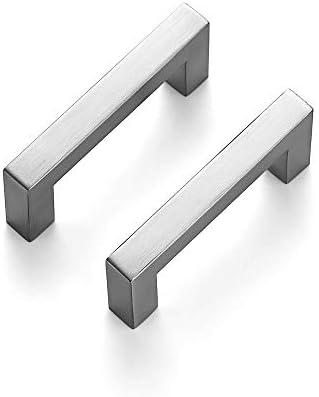Ravinte 20 Pack 3 Inch Square Cabinet Handles - Satin Nickel Pulls, Brushed Nickel Drawer Pulls, Kitchen Hardware, Handles for Cabinets, Cupboards