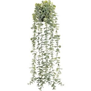 Der Rose 1Pcs Fake Plants Hanging Artificial Potted Faux Eucalyptus Plants for Vintage Boho Farmhouse Bathroom Office Desk Wall Book Shelf Room Accessories Decor Indoor (Grey)