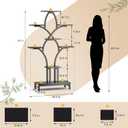 Plant Stand Indoor with 4 Grow Lights - 63" Tall Plant Shelf- 8 Tiered Corner Plant Flower Stands Display Shelves for Home, Patio (Black)