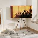 Tripod Easel TV Stand for 43 to 65 Inch LCD LED OLED Screen, Height Adjustable and Swievel TV Stand, Portable Corner TV Floor Stand with Wooden Tray, VESA 400x400mm, Minimalist Black Walnut