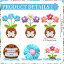 Wavwavw 3 Pcs Graduation Gifts for Teacher, Positive Handmade Crochet Doll Thank You for Being an Important Piece of Story Gifts for Women Men Teacher Graduation End of Year Gift(Puzzle Puff Flower)