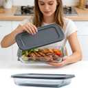 9x13 Glass Baking Dish,9x13 Inch Oblong Glass Cake Pan, Oven Safe Baking Pan for Lasagna, Brownies, Dishwasher Safe (Clear-2.4L)