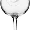 Chopin Script Etched Monogram All Purpose 12.75oz Wine Glass (Letter S)