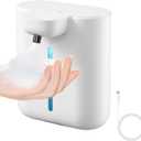 XINKORA Automatic Soap Dispenser, 17oz/500ML Large Capacity Touchless Foaming Hand Soap Dispenser with 4 Foam Adjustments, Rechargeable for Kitchen, Bathroom, Wall Mount or Countertop Use (White)