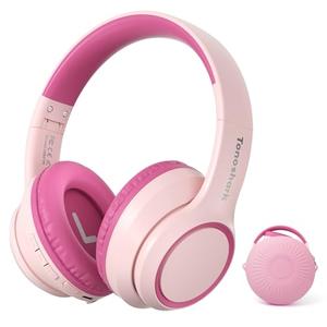 TONOSHARK Kids Bluetooth Headphones with Active Noise Cancelling, Wireless Over-Ear Headphones for Boys Girls, Foldable, Adjustable, 40H Playtime, Mic for School Travel(Pink)
