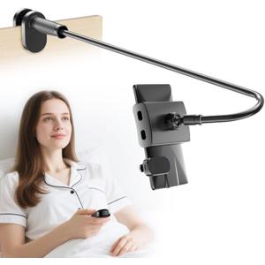 Kefotic Gooseneck Tablet Holder for Kindle Reading in Bed with Page Turner Remote, Hands Free Desk Bedside Lazy Arm Stand for Kindle Accessories, Gifts for Readers (Glossy Black)