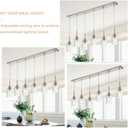6-Lights Pendant Lighting for Kitchen Island in Brushed Nickel, Ceiling Light Fixtures with Adjustable Hanging Wire & Clear Glass Shades