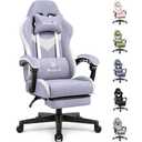 N-GEN GAMING Gaming Chair, Reclining Backrest, Footrest, Fabric, Purple