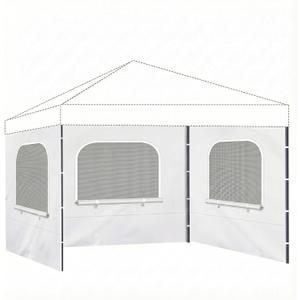 10x10ft Canopy Sidewall 3 Pack Wall Panel Replacement with Mesh Window for Pop Up Canopy Tent Outdoor Gazebo Patio Event Camping Beach Party(Sidewalls Only)