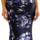 GLNEGE Floral Wedding Guest Maxi Dresses for Women Summer Cocktail Dress | Spaghetti Strap V Neck Mesh Ruched Formal Dress, Bridal Shower Elegant Bodycon Long Dress 2026 (Blue, S)