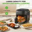 NutriChef Family Size 7.5 Quart Air Fryer | 6 Preset Cooking Modes | Glass Fry Bowl for Best Cooking | 360° Air Circulation | Cook Veggies, Steak, Fries, Seafood, Chicken & More | Gray, 7.5 QT