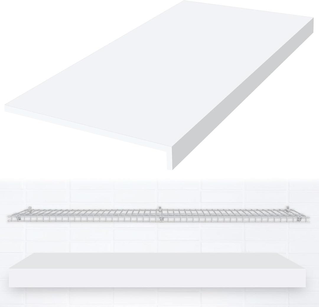 Hoolerry 1 PC Wire Rack Covers 16 x 33 Inch Wood Shelf Covers for Wire Shelving Pantry Shelves Covers Rack Liner Shelf Liners for Bathroom Kitchen Shelving Upgrade, White