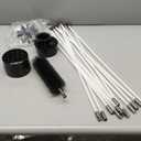 24 Feet Dryer Vent Cleaning Kit - Chrome Button Locking System - Dryer Vent Cleaner Kit With Vacuum Attachment, Nozzle, Hose and Adapter