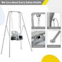 FUNLIO Toddler Swing with Foldable Metal Stand for Toddlers Aged 1~10 Years, 3-in-1 Baby Swing Set with 4 Sandbags for Backyard/Indoor/Outdoor Play, Easy to Assemble & Store, Grey