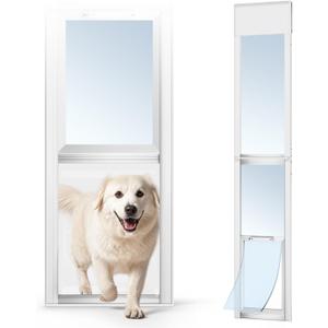 Dog Door for Sliding Glass Door with Lock, Doggy Door for Sliding Glass Doors Large Dog Up to 100 lb, Sliding Door Dog Door Insert, Adjustable Height 74.8" to 80.71", No-Cut Required & Easy Set Up