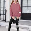 NECIOUS Girls Clothes size 7 8 Girls Fall Outfits Winter Clothes Long Sleeve Hoodie Sweatshirt Casual Pants Two Piece Kids Sweatsuit Clothing Sets (Pink)
