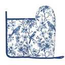 Blue Silicone Oven Mitts Pan Mats Set of 2, Heat Resistant Gloves Potholder with Non-Slip Grips Hanging Loops Pot Holder, Spring Summer for Chef Cooking, Baking, Grilling, BBQ