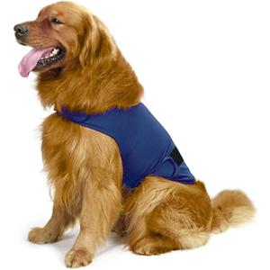 Dog Anxiety Jacket, Skin-Friendly Dog Calming Shirt - Dogs Vest for Thunder, Fireworks and Separation - Keep Pet Calm Without Medicine & Training, Anti Anxiety Coat for Dogs (Dark Blue, L) (Large)