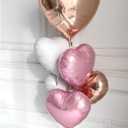 2 x Pastel Heart Balloons 12 PACK Pink Valentines Day Heart Shaped Decorations Rose Gold Mylar Foil Balloon Set