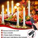 OCATO Christmas Window Candles Lights: 10 Pack Flameless Candles Battery Operated Candles with Remote Control Timer Christmas Decorations Taper LED Candle Gold Holders for Window Decor Party Table Top