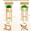35.4” 2 Tier Bamboo Adjustable Tall Plant Stand Indoor Fits 5-12 Inch Pots
