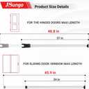 2 Pack 2-in-1 Door Stoppers Security, Upgrade Sliding Door Security Bar, Heavy-Duty Door Jammer Door Stopper for Sliding Window, Adjustable Door Jammer for Home, Apartment, and Hotel, White