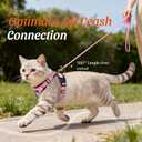 Dooradar Cat Harness and Leash Set, Escape Proof Safe Adjustable Kitten Vest Harnesses for Walking, Easy Control Soft Breathable Mesh Jacket with Reflective Strips for Cats, Pink, M