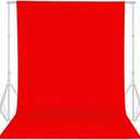 GFCC 6FT x 10FT Red Polyester Backdrop Curtain for Wedding Party Banquet,Fabric Backdrop