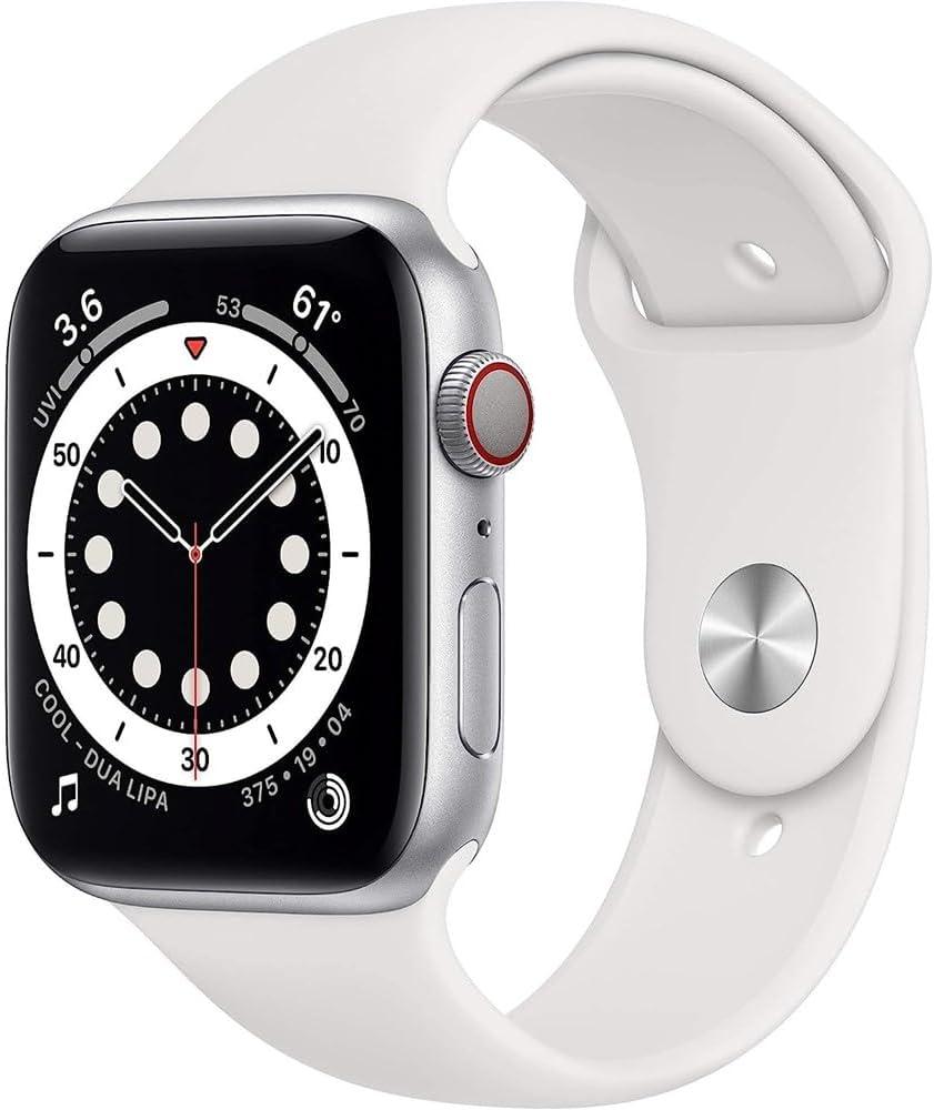 Apple Watch Series 6 (GPS + Cellular, 40mm) - Silver Aluminum Case with White Sport Band