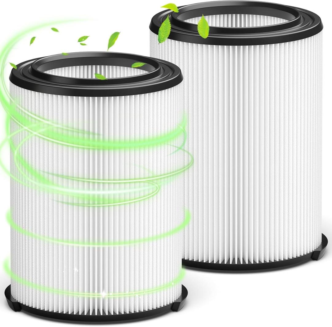 VF4000 Replacement Filter for RIDGID - 2 Pack Standard Wet/Dry Vac Filter Vf4000 Compatible with RIDGID Vacs Wet Dry 5-20 Gal, 6-9 Gal Husky Vacuum & CRAFTSMAN Shop Vacuum 17816 9-17816