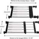 BAOYOUNI Expandable Closet Shelf Tension Rod Clothes Hanger Storage Rack Adjustable DIY Shelving Unit Cabinet Kitchen Bathroom Divider Separator Organizer, Black, Recommended Use Length: (15.75-23.62) IN