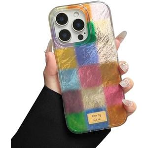 Gihklty Compatible with iPhone 14 Pro Max Case for Women, Cute Trendy Colorful Checkered Pattern Case with Shockproof Soft TPU and Hard PC Cover Designed for iPhone 14 Pro Max 6.7"