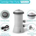 Intex C1000 Krystal Clear Cartridge Filter Pump for Above Ground Pools: 1000 GPH Pump Flow Rate – Improved Circulation and Filtration – Easy Installation – Improved Water Clarity – Easy-to-Clean, Gray