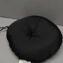 Fabrics Outdoor Round Bistro Seat Cushions with Ties, Tufted Waterproof Patio Floor Chair Pads for Home Garden Balcony Kitchen Office Porch, Black