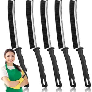 2 x Crevice Cleaning Brush, Bathroom Gap Cleaning Brush, Hard Bristle Brush for Cleaning, Multifunctional Gap Brush, for Blind, Baseboard, Fan, Window or Sliding Door Track (5pcs)