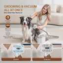 Dog Grooming Vacuum, Dog Grooming Kit with Pet Clipper Nail Grinder, 3 Suction Modes Dog Brush Vacuum with 6 Pet Grooming Tools (White)