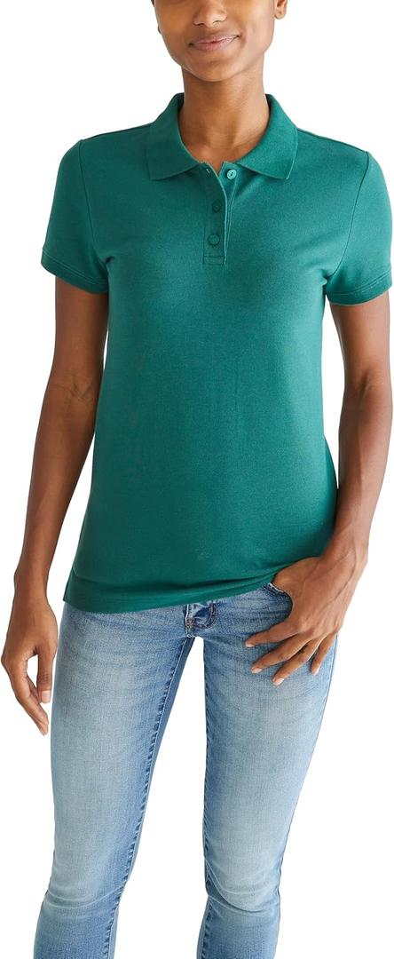 Aeropostale Women's Aero Uniform Polo Short Sleeve, X-Large, Crocodile Green