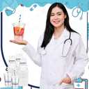 50 Pack National Doctor Day Gifts Thank You Doctors Cups Bulk 16 oz Disposable Clear Plastic Drinking Cup with Lid and Straw Appreciation Gifts Bulk for Medical Staff Nurses Holiday Party Supplies