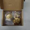 Gold Dresser knobs, Flower Knobs for Dresser Drawer, Brass Floral Cabinet Knob, Decorative Vintage Pulls and Knobs 4 Pack, Kitchen Cupboard Bathroom Cabinet Hardware Handles