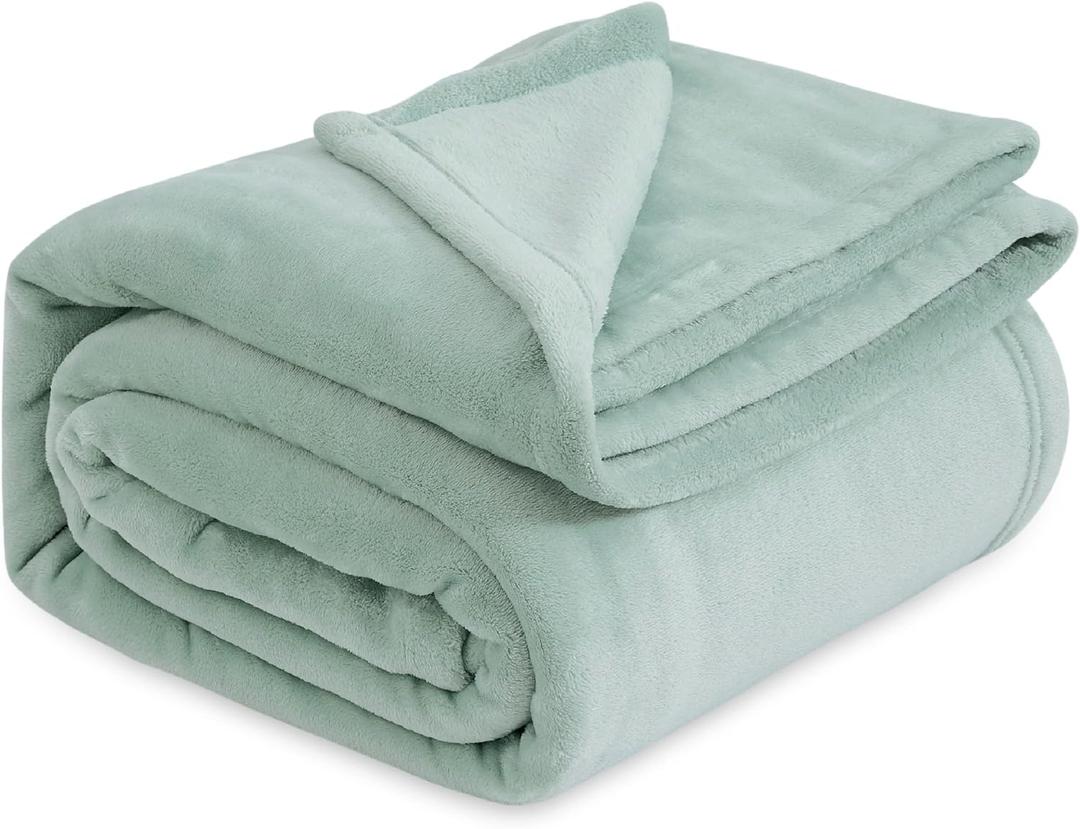 Fleece Bed Blankets Queen Size Grey - Soft Lightweight Plush Fuzzy Cozy Luxury Blanket Microfiber, 90x90 inches