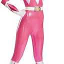 Disguise Costumes Mighty Morphin Power Rangers Pink Ranger Sassy Women's Adult Bodysuit Costume medium