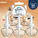 Glade PlugIns Refills Air Freshener, Scented and Essential Oils for Home and Bathroom, Vanilla Caramel Twist, 3.35 Fl Oz, 5 Count
