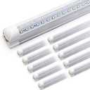 LED Shop Light 4FT 10 Pack, 40W 5400LM 6500K Linkable Shop Light Fixtures, V Shape High Output Clear Cover T8 LED Tube Light Plug and Play, 4 Foot LED Shop Light for Garage Warehouse Basement (4ft-6500K-10pack)