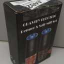 XinXu Upgraded Rechargeable Gravity Electric Pepper and Salt Grinder Set with LED lights,Stainless Steel Automatic Pepper or Salt Grinder Mill Shaker Refillable with Adjustable Coarseness,(Black)