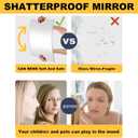 2 x Wall Mirror Full Length, Cheap Acrylic shatterproof Gym Mirrors for Home Gym, 12"X12", 4 Pcs, Workout glassless Mylar Mirrors for Bedroom, Over Door Kids Mirror