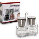 Set of Salt and Pepper Grinder 2 pack Salt and Pepper Shakers with Stand Stainless Steel Spice Grinder Mill for Adjustable Coarseness