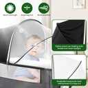 DUOMI Mosquito Net for Bassinet with Frame,Portable Bassinet Mosquito Net Cover to Keep Pets Out. (Black-Sunshade Bassinet Cover)