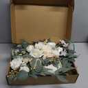 Faux Arch Flower Swag Set of 2 for Wedding Welcome Signs Floral Swag Wedding Reception Ceremony Signs Decor (White)