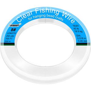 Clear Fishing Wire,755FT Monofilament Fishing Line,Clear String for Hanging,Strong Wire Invisible Nylon Thread for Hanging Balloon,Garland,Picture,Crafts,Decorations,Suitable for Beading Sewing