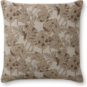 Loloi Chris Loves Julia Matilda Collection PCJ0008 Beige/Mocha 18'' x 18'' Cover Only Cover Pillow (Beige / Mocha)